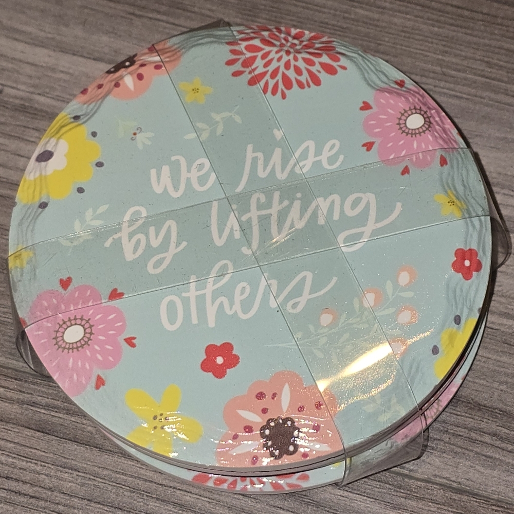 Spring Devotions Set of 4 Ceramic Coasters Floral Inspirational Quotes 88934